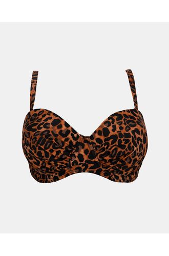 Μαγιό Strapless top Rock Club - Leo print - Bikini για μεγάλο στήθος - Cup D