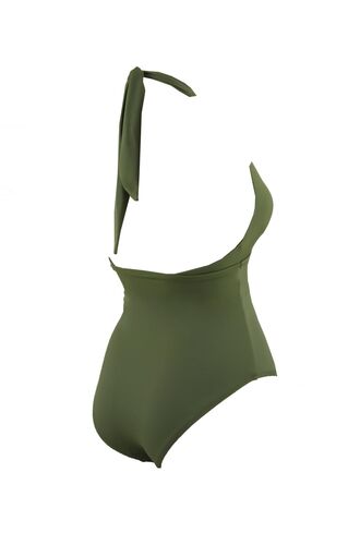 Γυναικείο μαγιό ολόσωμο Rock Club - Χακί - V Neck