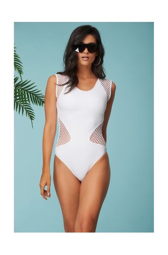 Γυναικείο μαγιό ολόσωμο Rock Club - Λευκό Κανονικό - Body swimwear