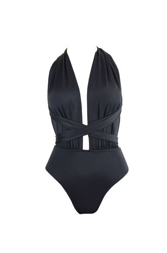 Γυναικείο μαγιό ολόσωμο Rock Club - Μαύρο - Πολυμορφικό