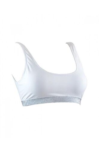 Μαγιό αθλητικό Rock Club - Λευκό μπουστάκι - Ασημί λάστιχο