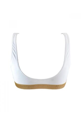 Μαγιό αθλητικό Rock Club - Λευκό μπουστάκι - Χρυσό λάστιχο