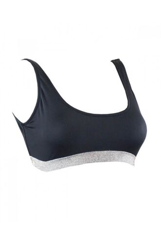 Μαγιό αθλητικό Rock Club - Μαύρο μπουστάκι - Ασημί λάστιχο