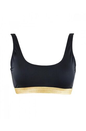 Μαγιό αθλητικό Rock Club - Μαύρο μπουστάκι - Χρυσό λάστιχο