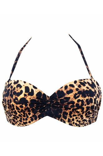 Μαγιό Strapless Rock Club - Animal print - Bikini push-up - Cup B