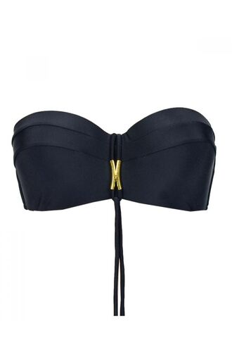 Μαγιό Strapless Rock Club - Bikini Μαύρο - Μεγάλο στήθος - Cup D