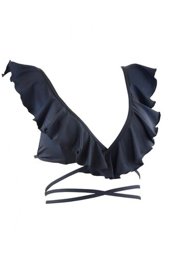 Μαγιό τρίγωνο top Rock Club - Bikini Push Up - Κρουαζέ - Μαύρο