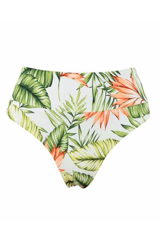 Ψηλόμεσο μαγιό slip Rock Club - Leaves print - Mix and Match - Barazil