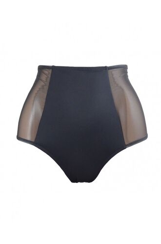 Ψηλόμεσο μαγιό slip Rock Club - Μαύρο - Διαφάνεια - Κανονικό