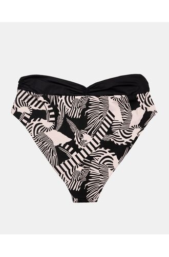 Γυναικείο Μαγιό slip Plus Size Rock Club - Ψηλόμεσο - Μπικίνι κρουαζέ - Macacao Print - Lycra