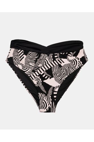 Γυναικείο Μαγιό slip Plus Size Rock Club - Ψηλόμεσο - Μπικίνι κρουαζέ - Macacao Print - Lycra