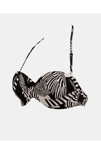 Γυναικείο Μαγιό Σουτιέν Strapless Rock Club - Macacao Print - Push-up Bikini - Regular Fit - Lycra - Cup B