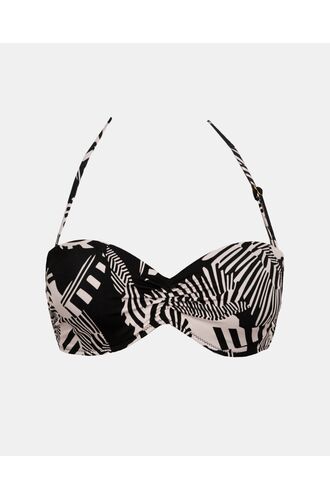 Γυναικείο Μαγιό Σουτιέν Strapless Rock Club - Macacao Print - Push-up Bikini - Regular Fit - Lycra - Cup B