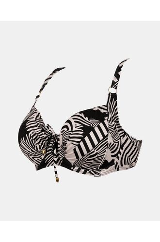 Γυναικείο Μαγιό top Rock Club - Macacao print - Bikini για μεγάλο στήθος - Regular Fit - Lycra - Cup E