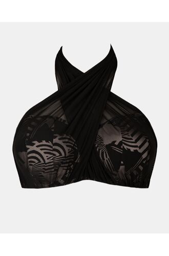 Γυναικείο Μαγιό top Strapless Rock Club - Macacao print - Bikini Πολυμορφικό- Plus Size - Lycra - Cup E F