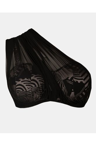 Γυναικείο Μαγιό top Strapless Rock Club - Macacao print - Bikini Πολυμορφικό- Plus Size - Lycra - Cup E F