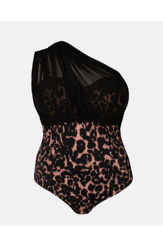 Γυναικείο Γυναικείο Plus Size μαγιό ολόσωμο Rock Club - Animal print - Πολυμορφικό - Cup E F -Lycra