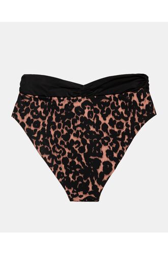 Γυναικείο Μαγιό slip Plus Size Rock Club - Ψηλόμεσο - Μπικίνι κρουαζέ - Animal Print - Lycra