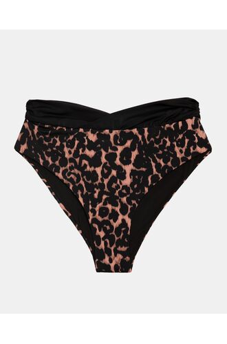 Γυναικείο Μαγιό slip Plus Size Rock Club - Ψηλόμεσο - Μπικίνι κρουαζέ - Animal Print - Lycra