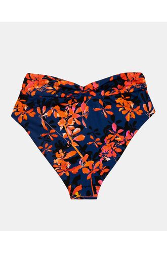 Γυναικείο Μαγιό slip Plus Size Rock Club - Ψηλόμεσο - Μπικίνι κρουαζέ - Orchid Print - Lycra