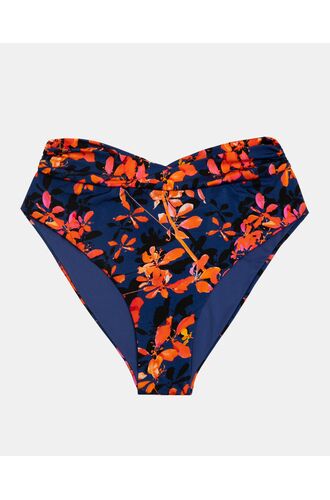 Γυναικείο Μαγιό slip Plus Size Rock Club - Ψηλόμεσο - Μπικίνι κρουαζέ - Orchid Print - Lycra