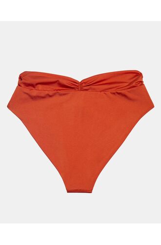 Γυναικείο Μαγιό slip Plus Size Rock Club - Ψηλόμεσο - Μπικίνι κρουαζέ - Terracotta - Lycra