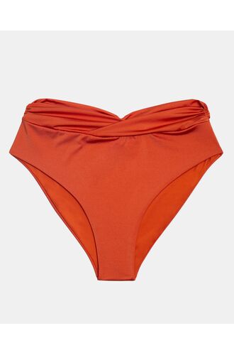 Γυναικείο Μαγιό slip Plus Size Rock Club - Ψηλόμεσο - Μπικίνι κρουαζέ - Terracotta - Lycra