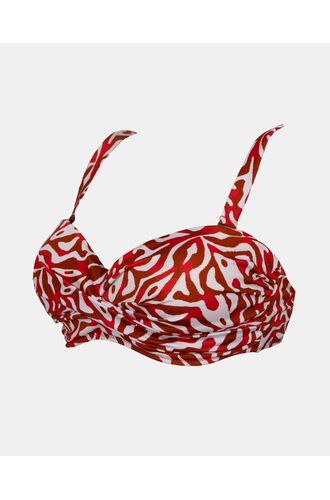 Γυναικείο Μαγιό Σουτιέν Strapless Rock Club Corals - Κρουαζέ - Μεγάλο στήθος - Regular Fit - Lycra - Cup D