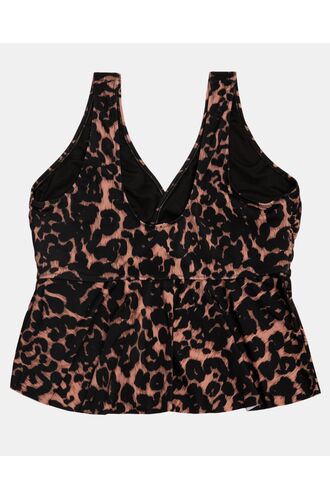 Γυναικείο Μαγιό Τανκίνι Rock Club - Animal κρουαζέ - Plus Size - Lycra