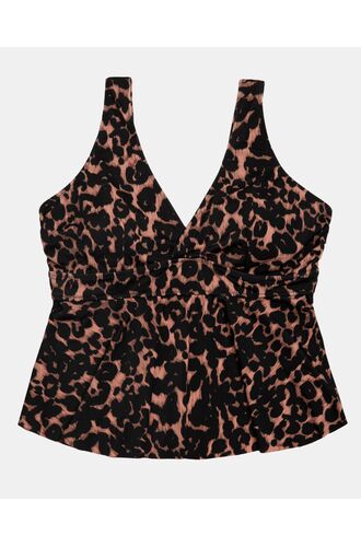 Γυναικείο Μαγιό Τανκίνι Rock Club - Animal κρουαζέ - Plus Size - Lycra