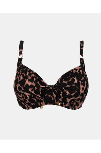 Γυναικείο Μαγιό top Rock Club - Animal print - Bikini για μεγάλο στήθος - Regular Fit - Lycra - Cup E