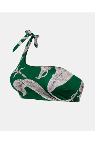 Γυναικείο Μαγιό τρίγωνο Rock Club - Lily print - Bikini τοπ - Ένας ώμος - Regular Fit - Lycra