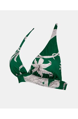 Γυναικείο Μαγιό τρίγωνο Rock Club - Lily Print τοπ Bikini - Σταθερό cup C - Regular Fit - Lycra