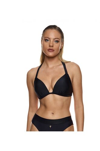 Γυναικείο MED μαγιό τοπ - Τρίγωνο - Χωρίς ενίσχυση - Μαύρο - Regular Fit - Lycra - Cup D