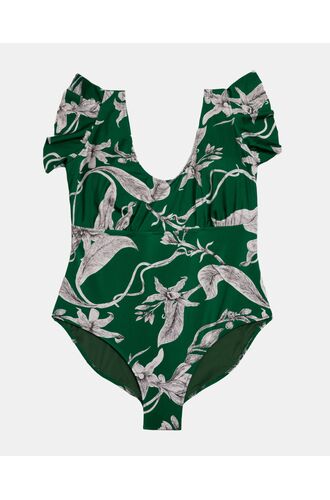 Γυναικείο Plus Size μαγιό ολόσωμο Rock Club - Lily print - Regular Fit - Lycra - Cup E F