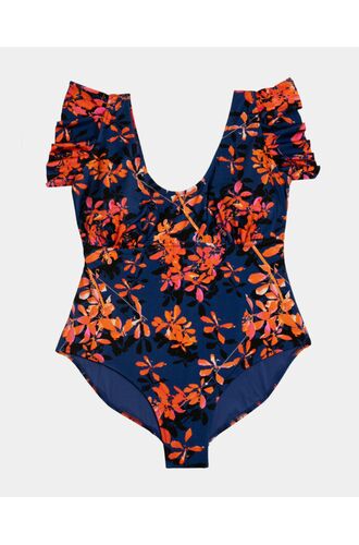 Γυναικείο Plus Size μαγιό ολόσωμο Rock Club - Orchid print - Regular Fit - Lycra - Cup E F