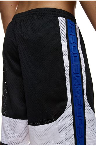 MED Ανδρικό Σορτς MARC - Μαύρο αθλητικό - Μπλε ρίγα - Regular Fit - Polyester