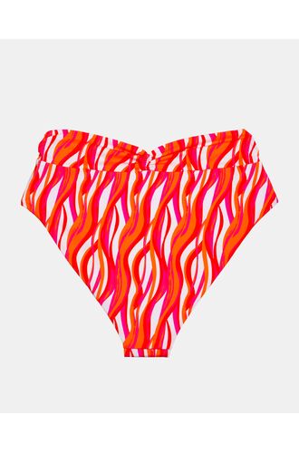 Γυναικείο Μαγιό slip Plus Size Rock Club - Ψηλόμεσο - Μπικίνι κρουαζέ - Waves Print - Lycra