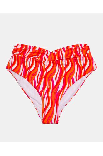 Γυναικείο Μαγιό slip Plus Size Rock Club - Ψηλόμεσο - Μπικίνι κρουαζέ - Waves Print - Lycra