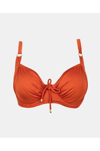 Γυναικείο Μαγιό top Rock Club - Terracotta - Bikini για μεγάλο στήθος - Regular Fit - Lycra - Cup E