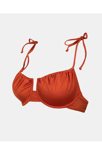 Γυναικείο Μαγιό top Rock Club - Terracotta Bikini - Χωρίς Ενίσχυση - Regular Fit - Lycra - Cup B C