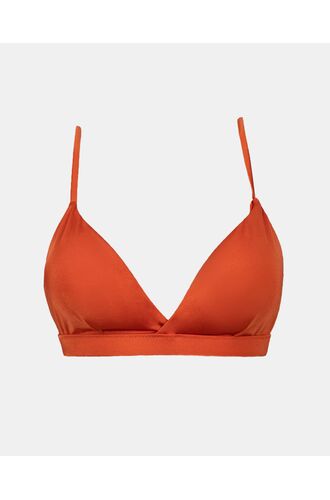 Γυναικείο Μαγιό top Rock Club - Terracotta - Bikini Τρίγωνο με Λάστιχο - Regular Fit - Lycra