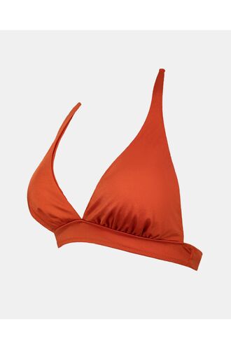 Γυναικείο Μαγιό τρίγωνο Rock Club - Terracotta τοπ Bikini - Σταθερό cup C - Regular Fit - Lycra