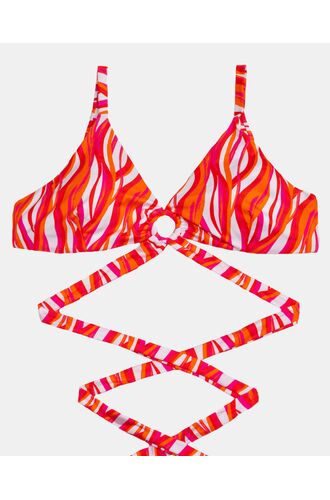 Γυναικείο Μαγιό τρίγωνο Rock Club - Waves με κρίκο - Τοπ Bikini - Plus Size - Lycra