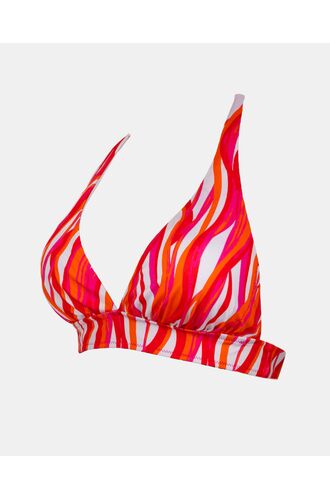 Γυναικείο Μαγιό τρίγωνο Rock Club - Waves Print τοπ Bikini - Σταθερό cup C - Regular Fit - Lycra