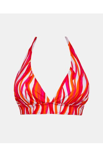 Γυναικείο Μαγιό τρίγωνο Rock Club - Waves Print τοπ Bikini - Σταθερό cup C - Regular Fit - Lycra