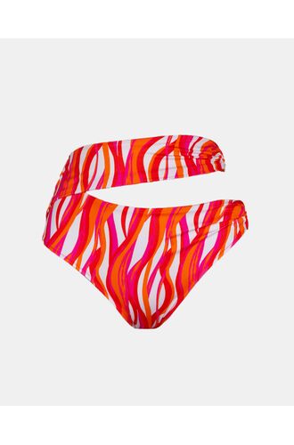 Γυναικείο Ψηλόμεσο μαγιό slip Rock Club - Waves print - Σλιπ  με κρίκους - Regular Fit - Lycra