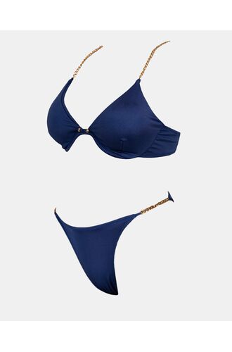 Γυναικείο Σετ μαγιό Rock Club - Μπλε - Bikini με αλυσίδες - Regular Fit - Lycra