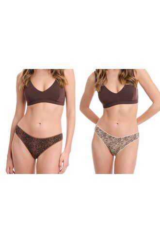 Γυναικείο slip Walk - Multicolor Brief - Ίνες bamboo - Regular Fit - 2 pack