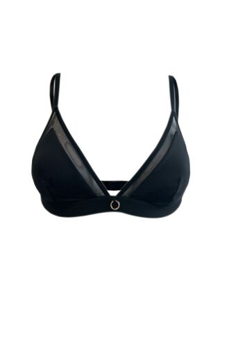 Γυναικείο Σουτιέν MED DERIA - Τρίγωνο - Μαύρο - Regular Fit - Polyester - Cup B